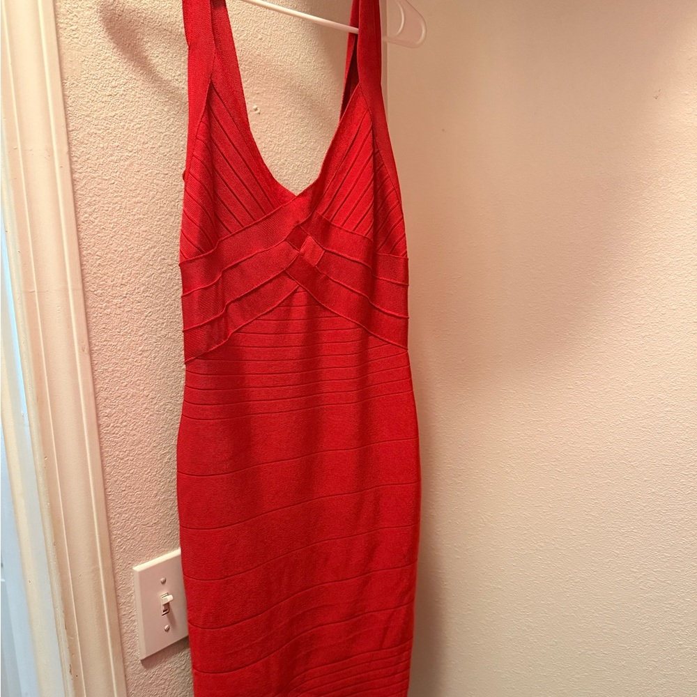Kardashian Kollection Red Backless Dress